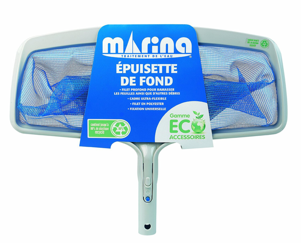 Épuisette de Fond pour piscine avec filet robuste pour un nettoyage efficace