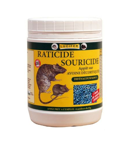 Raticide Souricide à l'Avoine Decortiquée 150gr