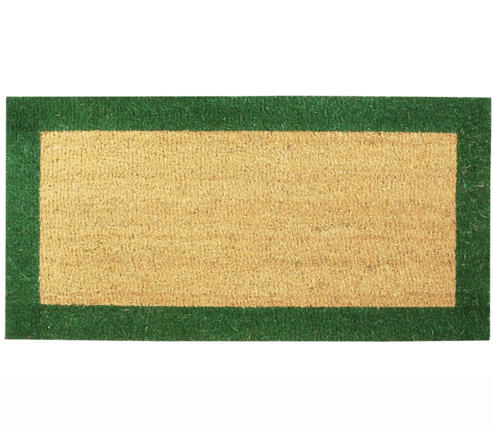 Tapis d'entrée coco 17mm écru et vert
