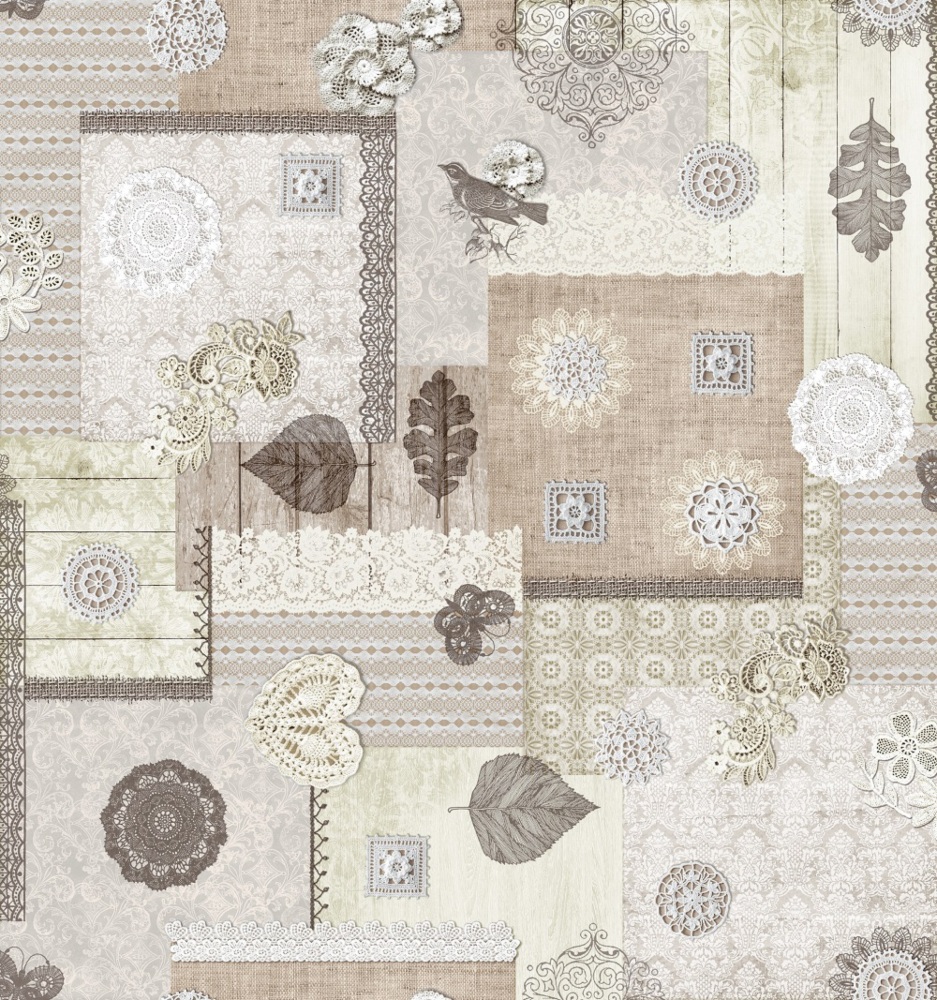 Nappe Fibranne Bergamo Avignon 1 beige, rouleau non tissé de 138 cm x 15 m pour nappage au métrage