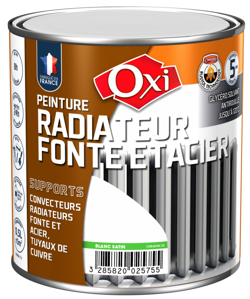 Peinture radiateur fonte et acier blanc satin 0.5L