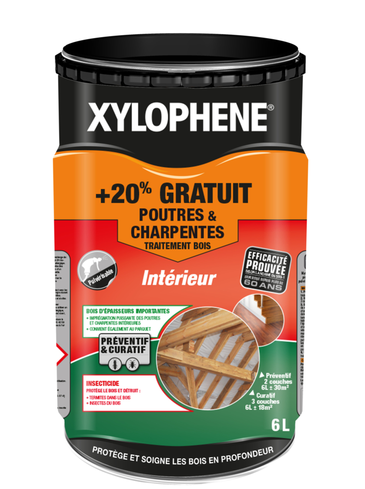 Poutre et Charpente Traitement Bois 5L+1L Gratuit