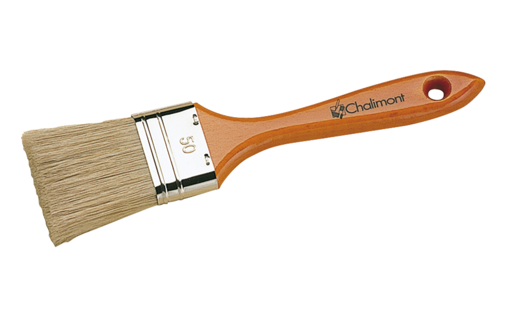Brosse Plate Épaisse Manche Bois Verni