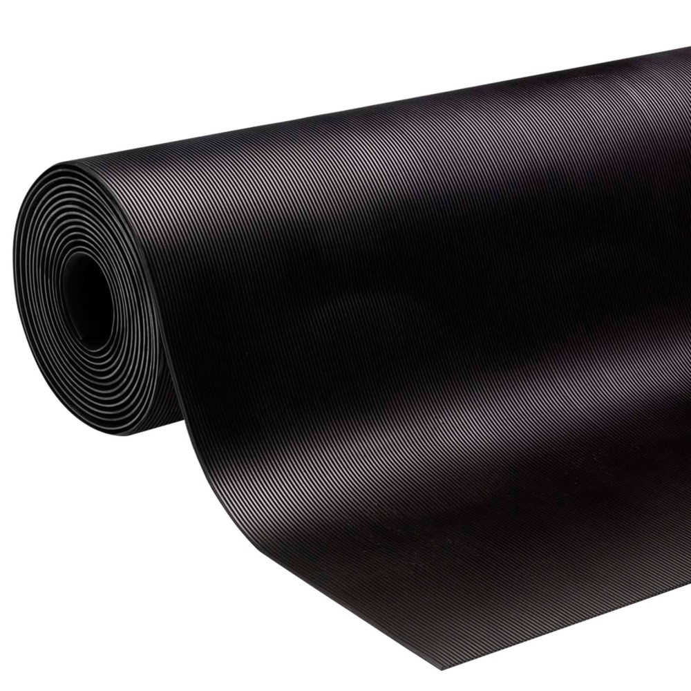 Tapis caoutchouc fines stries 3mm rouleau de 1x10ml noir