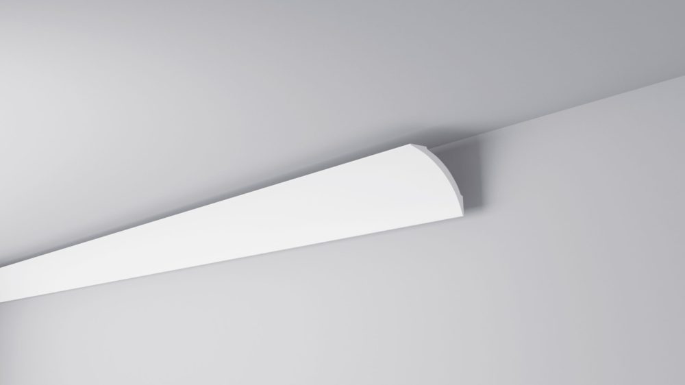 Moulure décorative NE3 Nomastyl Pure 82x82mm 2m en polystyrène, blanche et prête à peindre