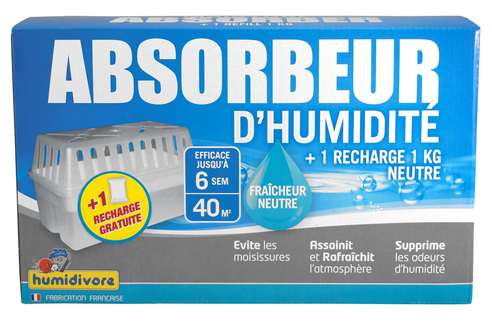 Humidivore Box 70 absorbeurs + 2 recharges dont 1GRATUITE