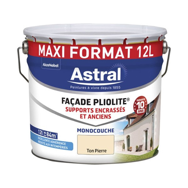 Façade Pliolite monocouche ton pierre 12L