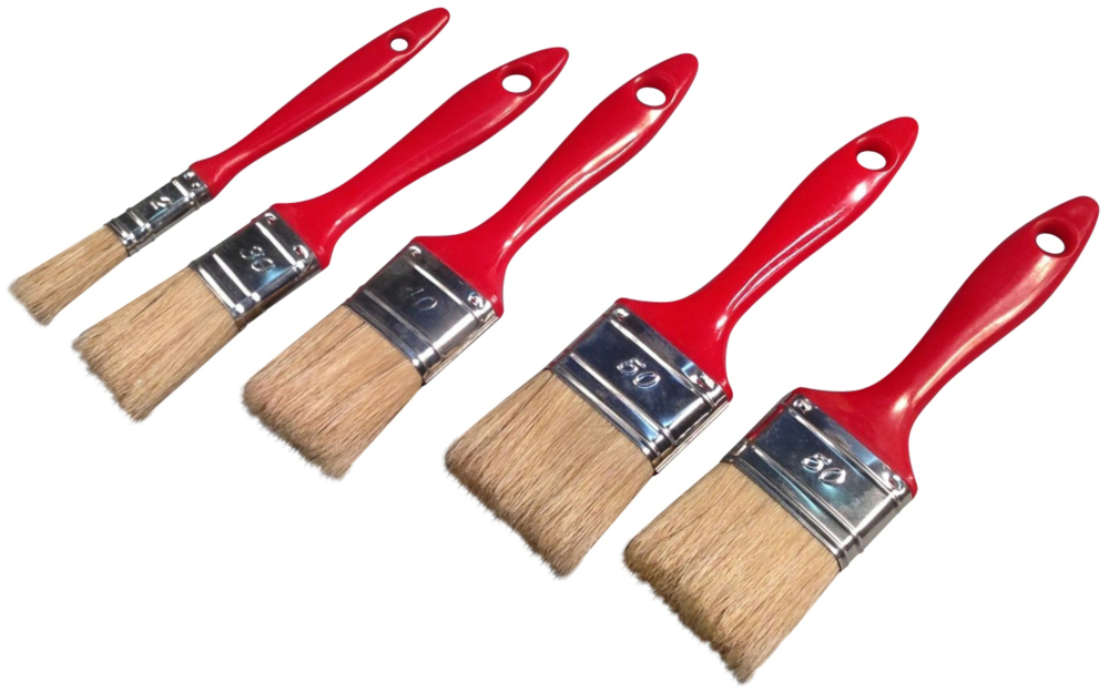 Lot 5 Pinceaux Plats Polypro 20 30 40 50