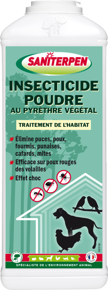 Saniterpen Insecticide Poudre au Pyrèthre Végétal boîte de 500g