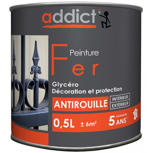 Peinture Fer Antirouille Brillante 0.5L 