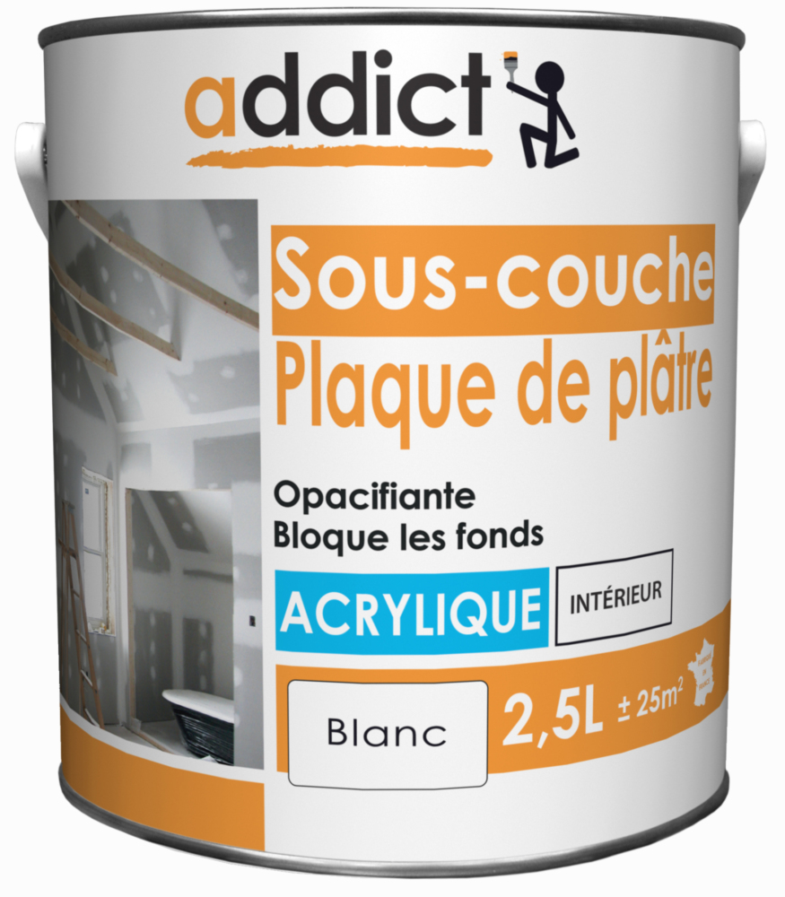 Addict Sous Couche Plaque de Plâtre Acrylique Mat 2.5L