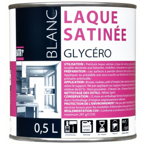 Batir 1er Laque Glycéro Satin 0.5L