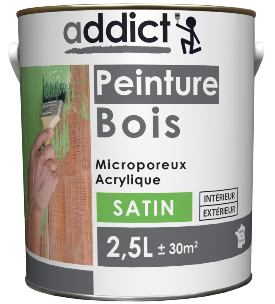 Addict EG Peinture Bois Microporeux Acrylique Satin 2.5L 
