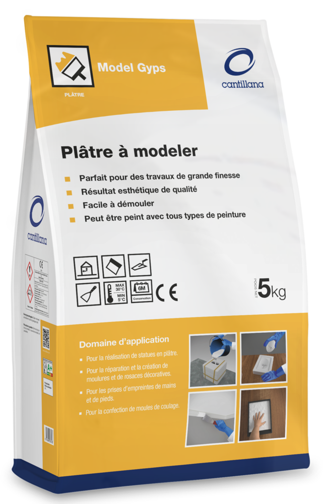 Plâtre à Modeler Model Gyps sac de 5kg Blanc
