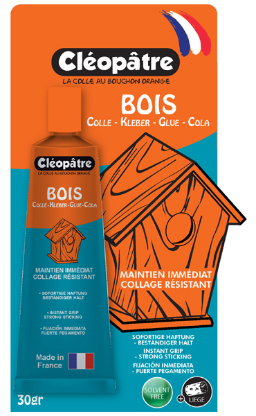 Cléopâtre colle bois Cléo'Tech tube de 30g sous blister 