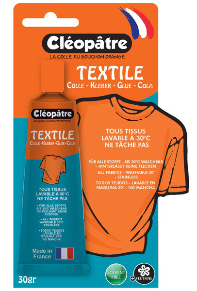 Cléopâtre colle Textile Cléo'Tech tube 30g sous blister