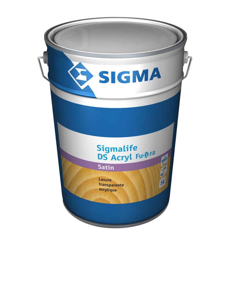 Lasure acrylique satinée Sigmalife DS Acryl Satin Futura pour bois, séchage rapide et protection durable