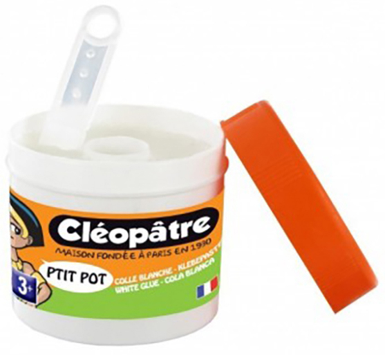 Cléopâtre Gros Pot de Colle Blanche avec Spatule 85g