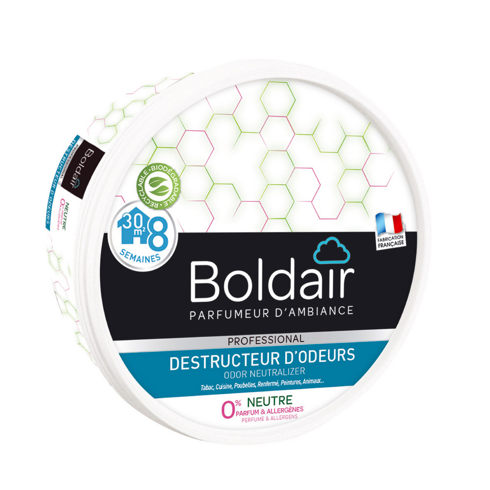 Gel destructeur d'odeurs neutre 300g en pot, pour une ambiance fraîche