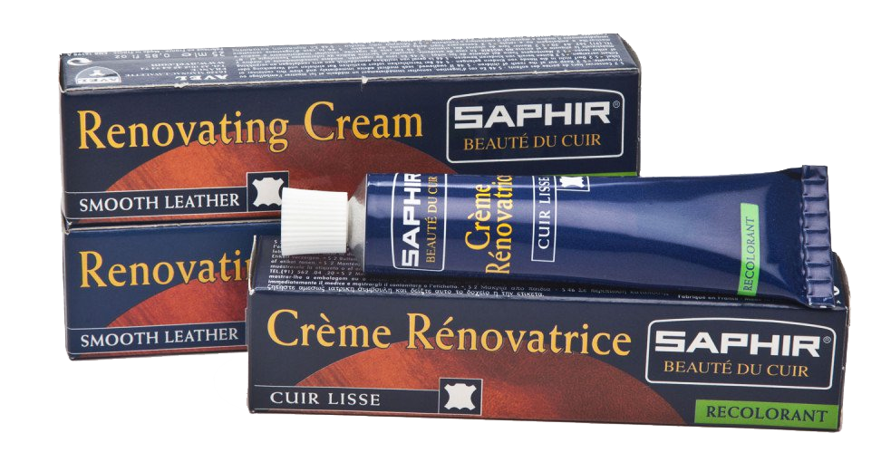 Crème rénovatrice pour cuir en tube de 25 ml, pour entretien et réparation des articles en cuir.