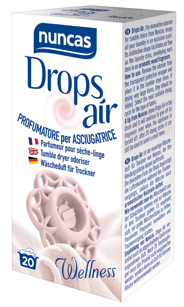 Diffuseur de parfum Drops Air Wellness pour sèche-linge, flacon avec pipette doseuse