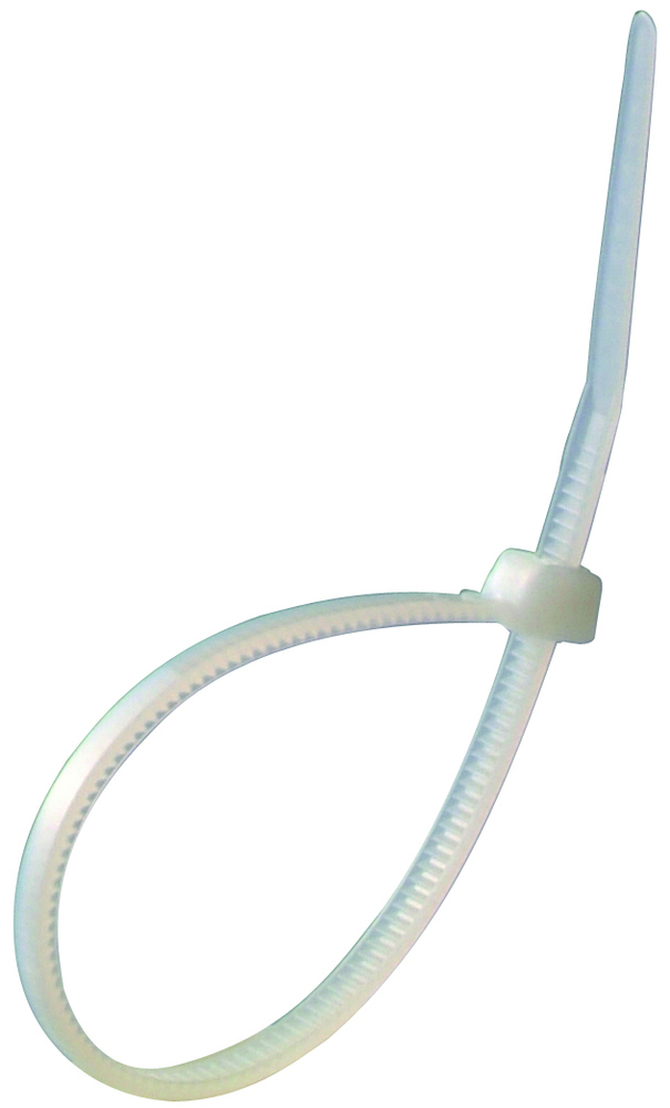 Collier de serrage plastique blanc 150x2.5mm, lot de 100 pièces pour câbles
