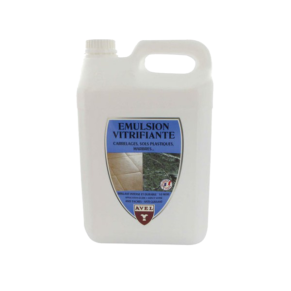Bidon d'émulsion vitrifiante 5L pour sols plastiques et carrelage, entretien et protection longue durée