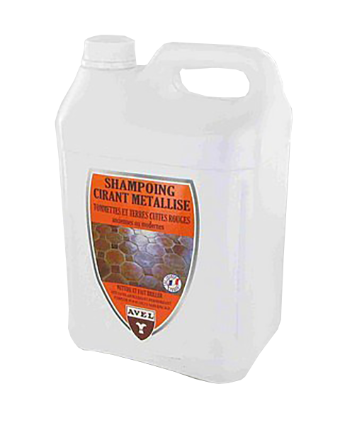 Shampoing cirant pour tomettes 5 litres, nettoyant et protecteur pour sols en terre cuite.
