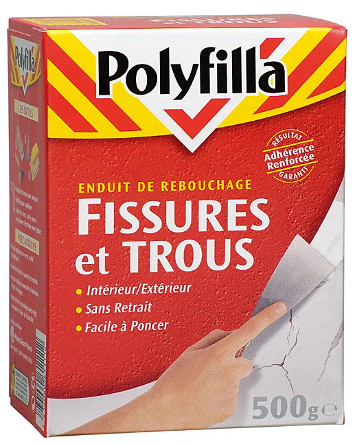 Enduit de rebouchage poudre pour fissures et trous 500g