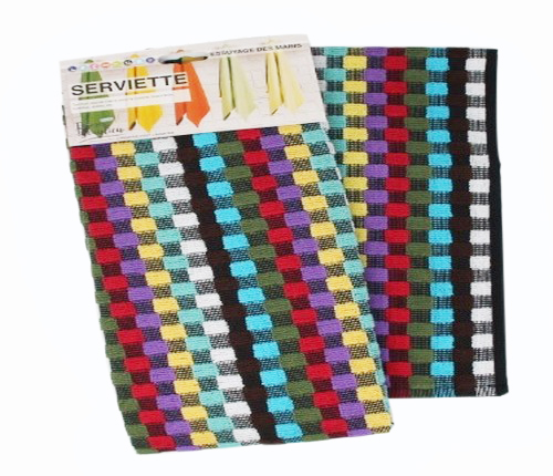 Torchon essuie-main Mineur en coton absorbant damier multicolore 50x70 cm