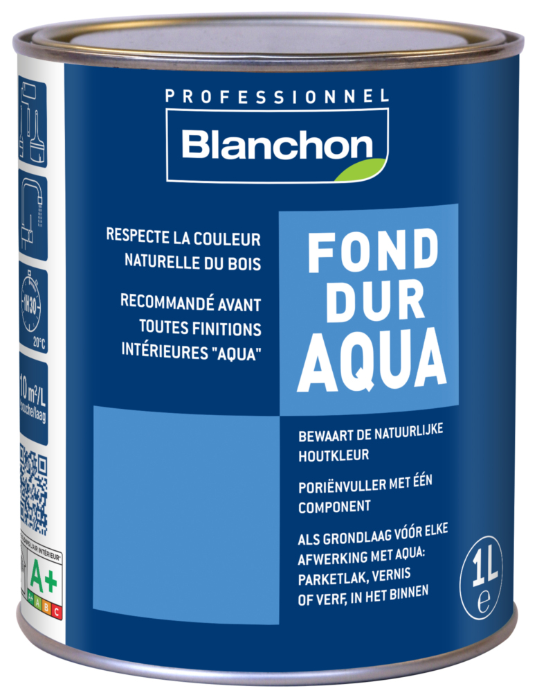 Fond dur Aqua incolore 1L à base d'eau pour traitement et protection du bois