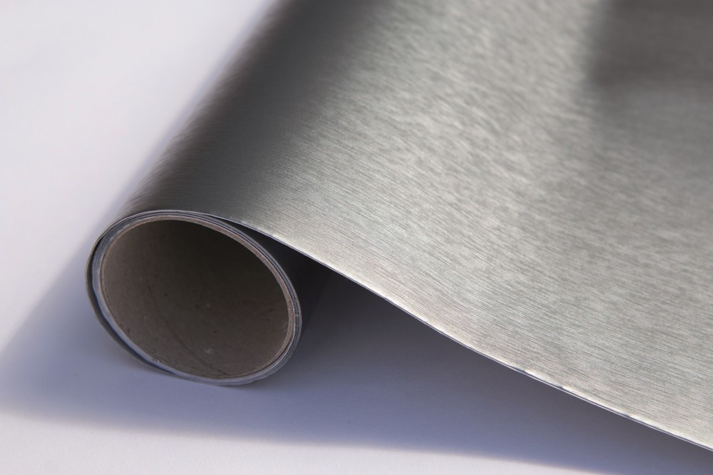 Adhésif Décoratif Métal Brossé Grainé Acier 45 cm x 1.5 m