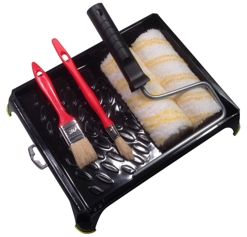 Ensemble à peindre 6 pièces comprenant rouleaux et pinceaux pour peinture mate et satinée