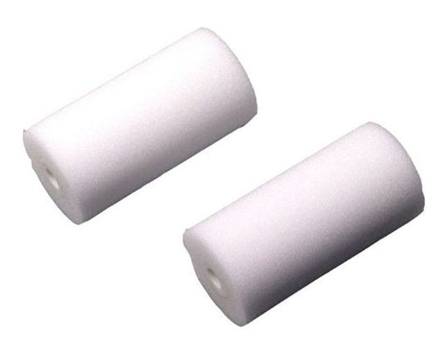 Mini manchons mousse blancs Ø16x70 mm pour toute peinture, sachet de 2 pour finition lisse