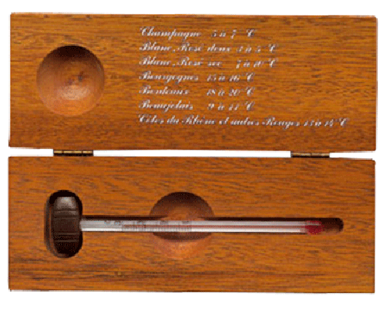 Thermomètre à Vin Coffret Bois Imprimé