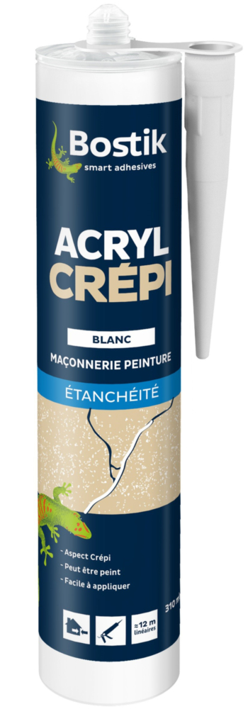 Mastic Acrylique Crépi Cartouche 310ml Blanc BOSTIK