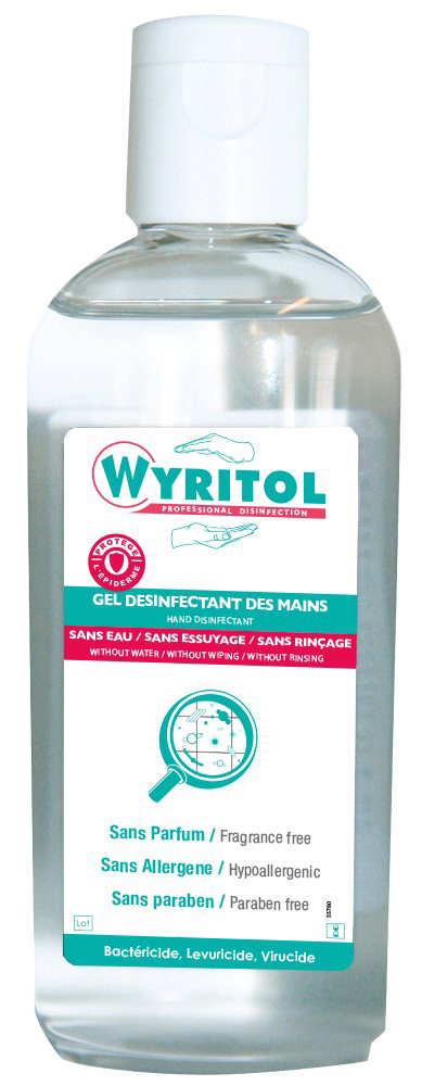 Gel hydroalcoolique désinfectant pour les mains en flacon de 100 ml