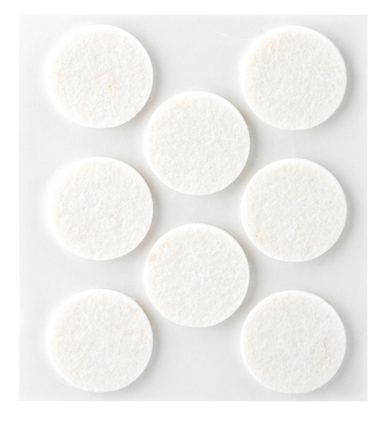 Patin Feutre Adhésif en Laine Blanc Ø27 mm (x8)