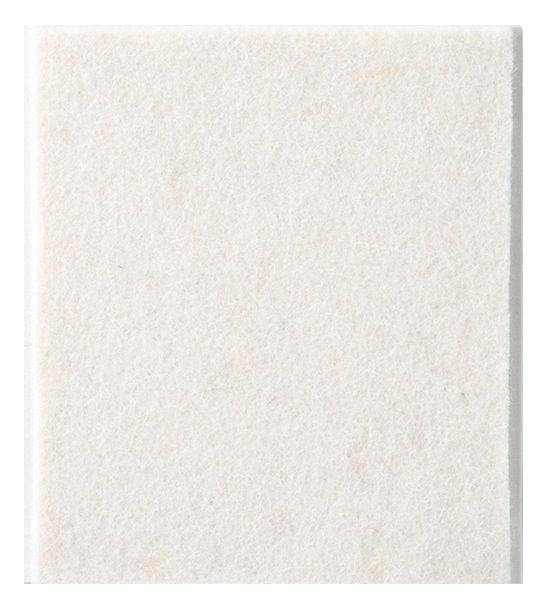 Patin Feutre Adhésif en Laine Plaque de 100x85mm Blanc