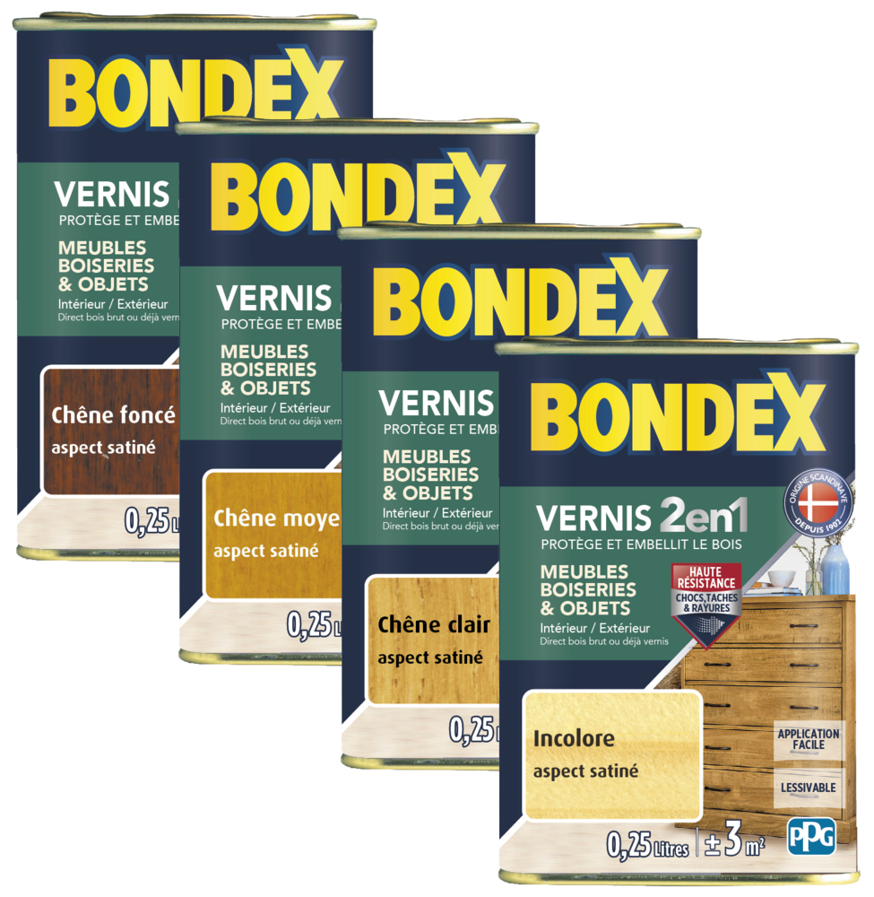 Vernis Bois Satin 2 en 1 250 ml