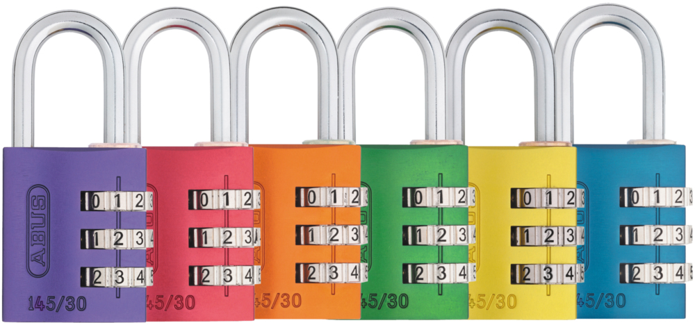 Cadenas à chiffres en aluminium 30 mm, couleurs arc-en-ciel assorties, idéal pour valise ou casier.