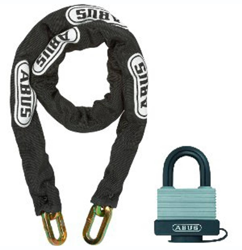 Antivol Chaine Acier Noir + Cadenas Alu à Clé