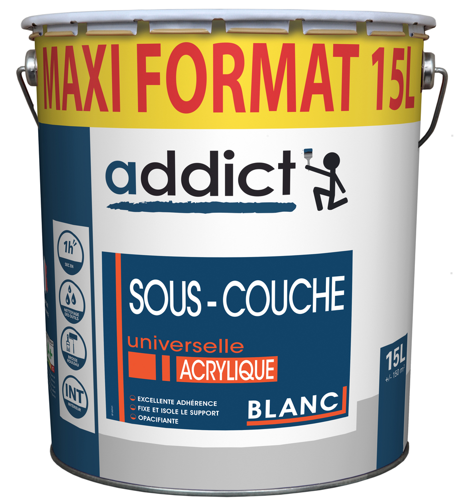 Addict Sous Couche Universelle Acrylique Blanche 15L  Maxi Format