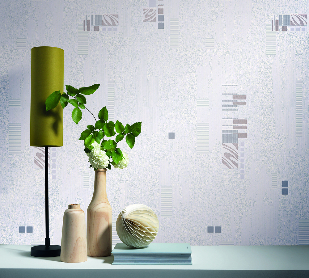 5833 - Vinyle Expansé sur Papier Motif Géométrique Brun