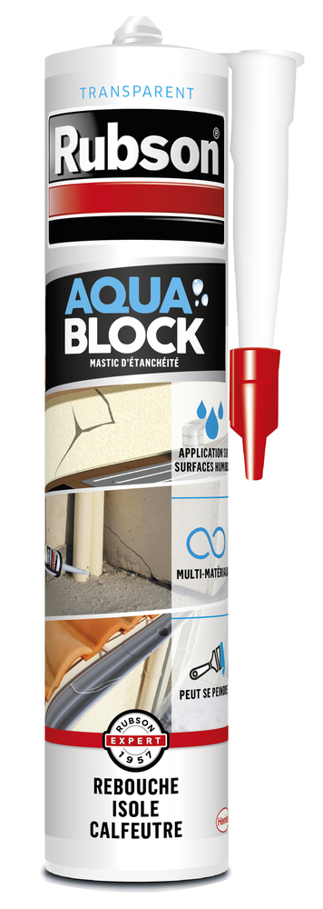 Aquablock Mastic d'Etanchéité cartouche de 280ml Transparent