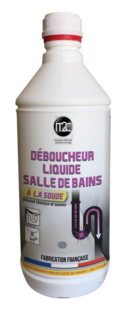IT2C Déboucheur Soude Liquide Salle de Bains 1L