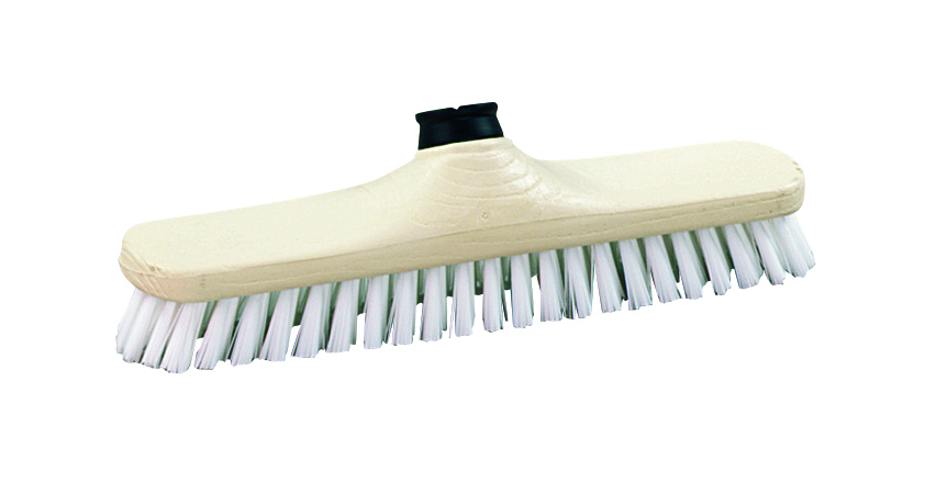 Brosse de ménage Lave-Pont en nylon de 29 cm avec poils résistants, idéale pour sols extérieurs.