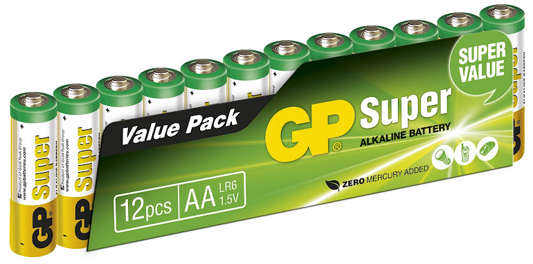 GP Super Alcaline Piles AA/LR6 Sous Film x12