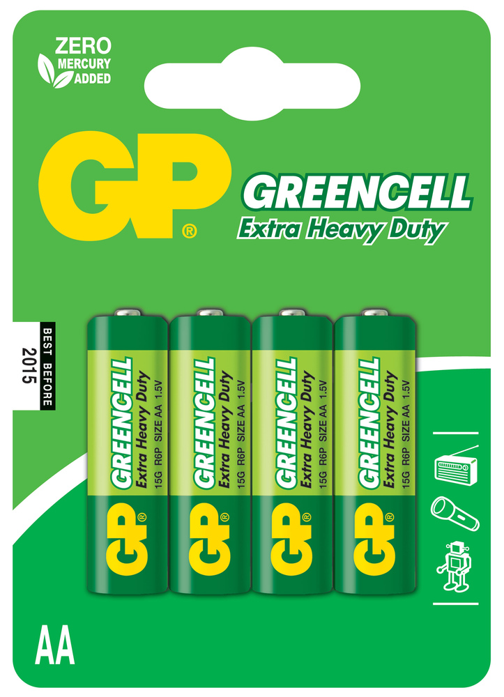 GP Greencell Piles Salines AA/R6 Blister de 4