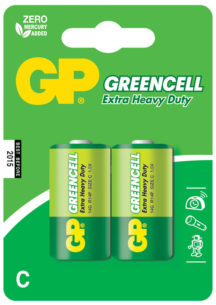 GP Greencell Piles Salines C/R14 Blister de 2